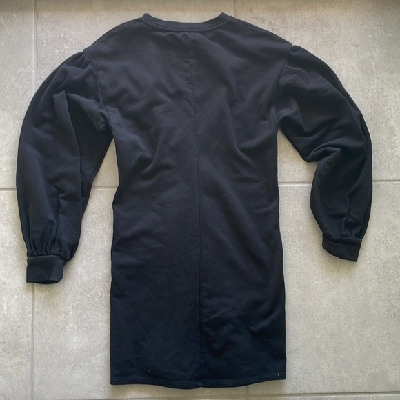 Cotton tunic sweater corset dress top, black lace up middle - Picture 5 of 6